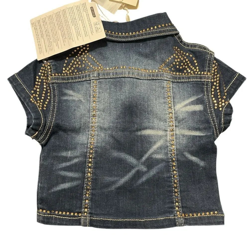 Fun & Fun Stylish Blue Denim Kids Jacket with Gold Accents